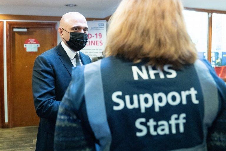 Health Secretary, Sajid Javid visits a London hospital on 4 Jan 2022