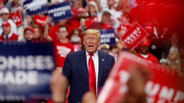 Donald Trump at campaign rally in Charlotte, North Carolina on 2 March