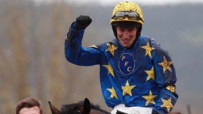 Ian Popham after his Cheltenham win on Annacotty