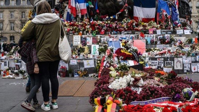 memorial to Paris attacks