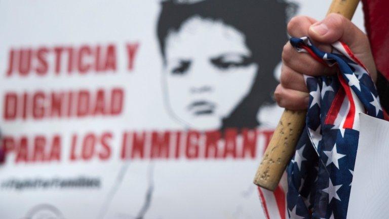 protester's sign