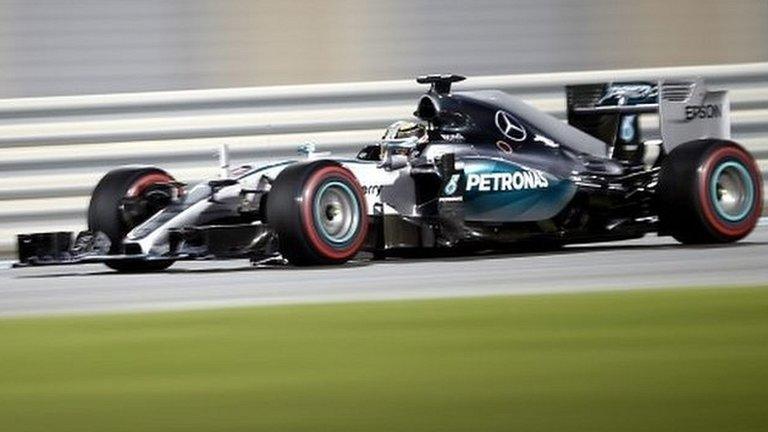 F1 driver Lewis Hamilton in action