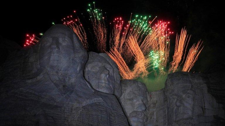 Fireworks at Mount Rushmore