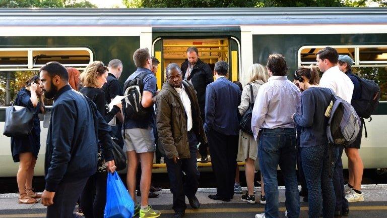 Passengers on platform