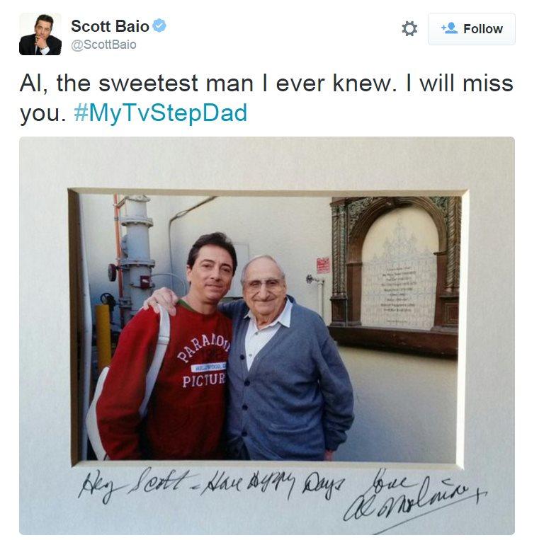 Scott Baio tweet: Al, the sweetest man I ever knew. I will miss you