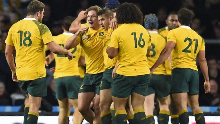 Australia players celebrate