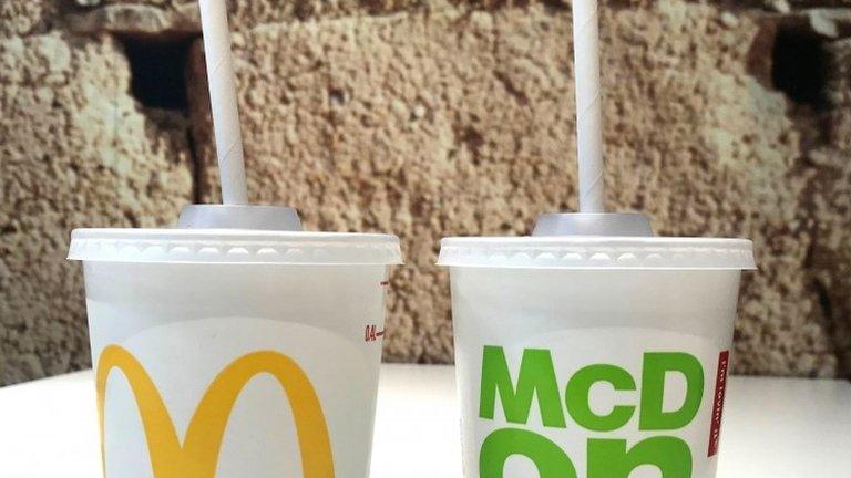 mcDonald's cups with straws