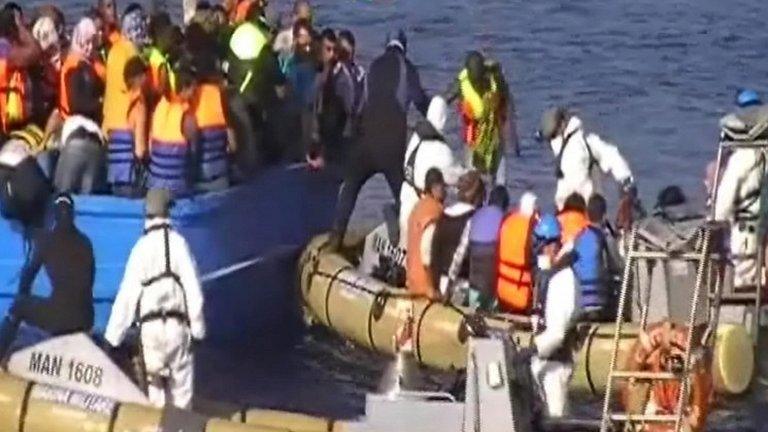 Migrant rescue by Italian Navy 15/08/2105 2015