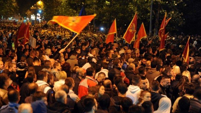 Anti-government protesters, Podgorica, 24 October 2015