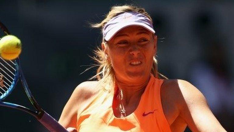 Maria Sharapova in action at the Madrid Open