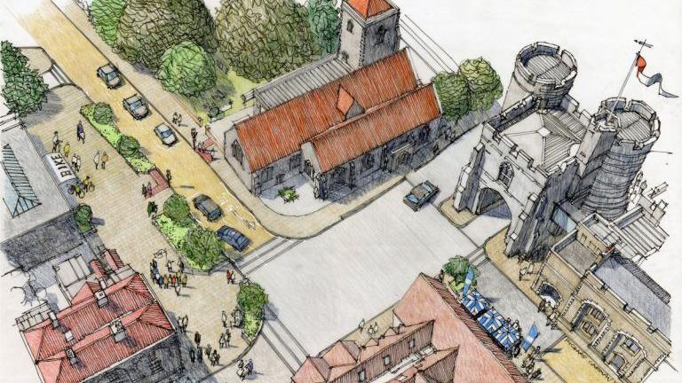 An artist's impression of Westgate Square in Canterbury.