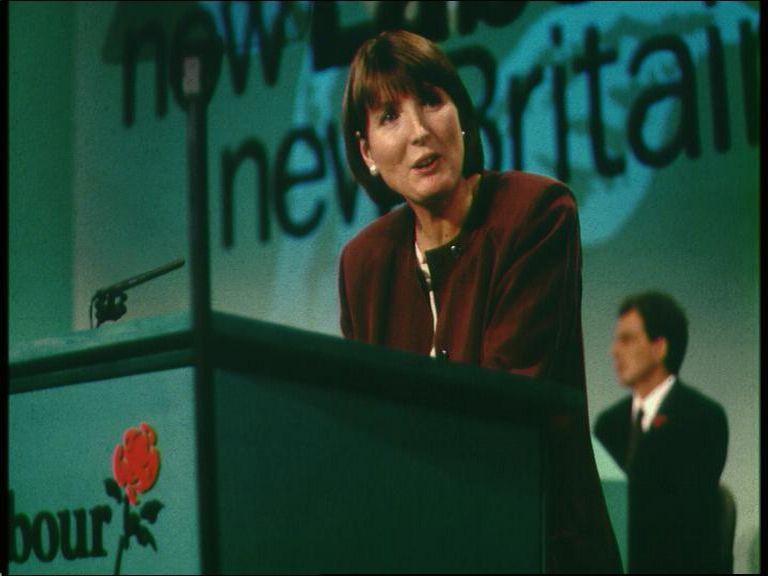 Harriet Harman speaking at Labour conference 1994