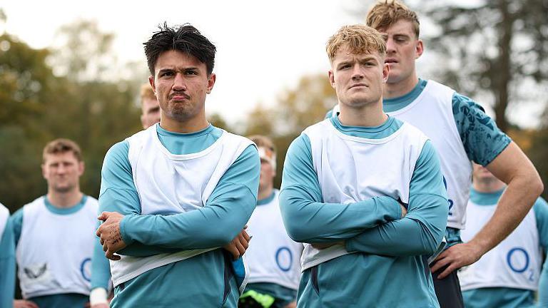 Marcus Smith and Fin Smith are two of three fly-half options available to Steve Borthwick
