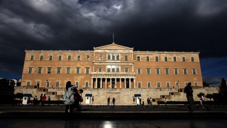 The Greek parliament building in Athens