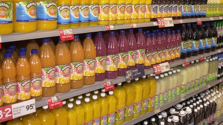 Bottles in supermarket