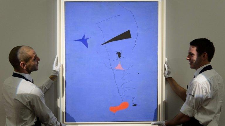 Spanish artist Joan Miro's Peinture (Etoile Bleue)