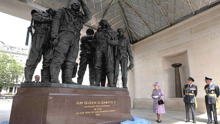 Queen unveils Bomber Command memorial in London