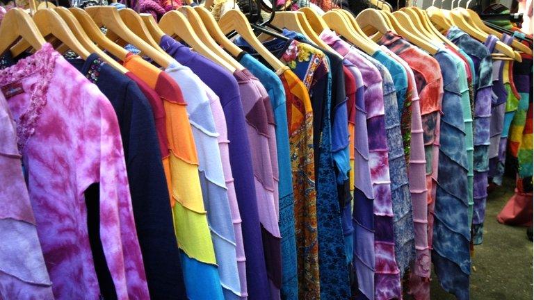 Clothes stall at Camden Market, London