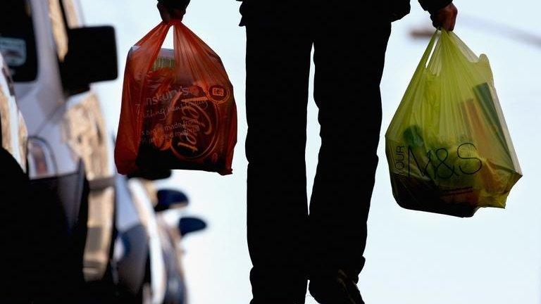 Shopper with bags