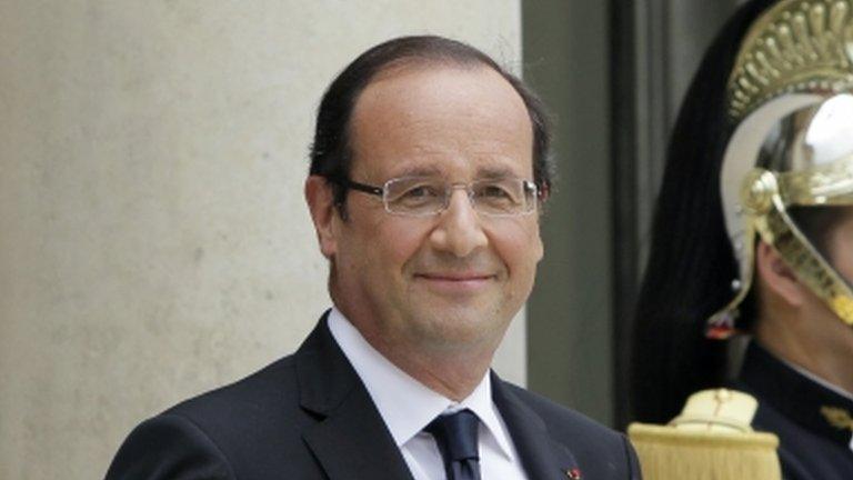 French President Francois Hollande at the Elysee Palace in Paris