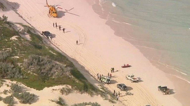 Scene of the fatal shark attack near Wedge Island, in Western Australia, on 14 July 2012