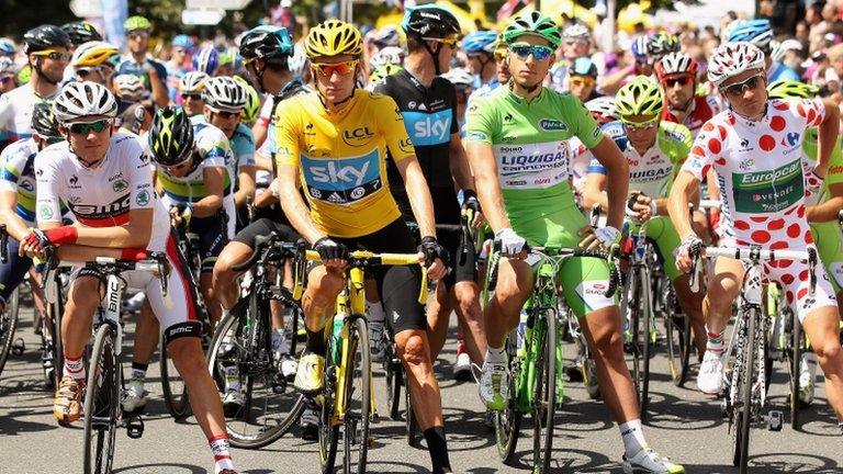 Riders in the Tour de France