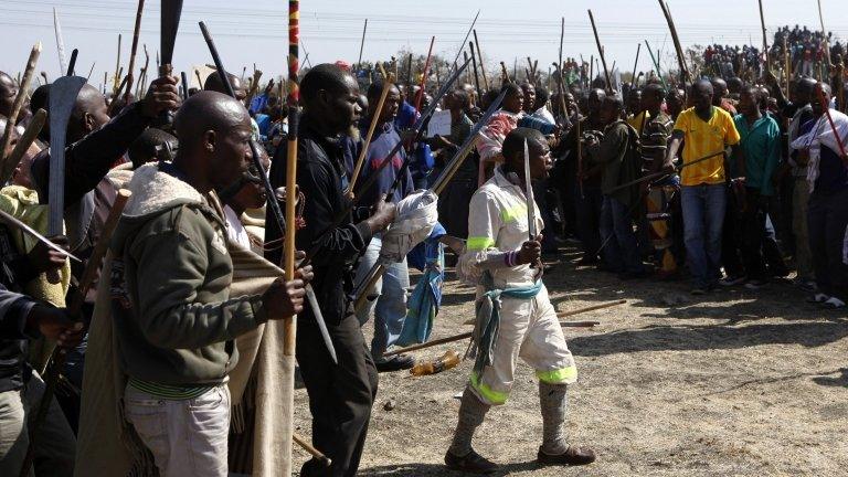 Protests at Lonmin's Marikana platinum mine