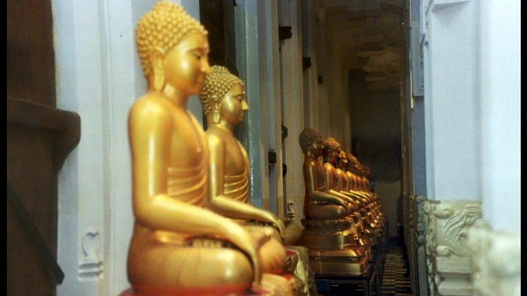 Buddhist statues in Kandy temple