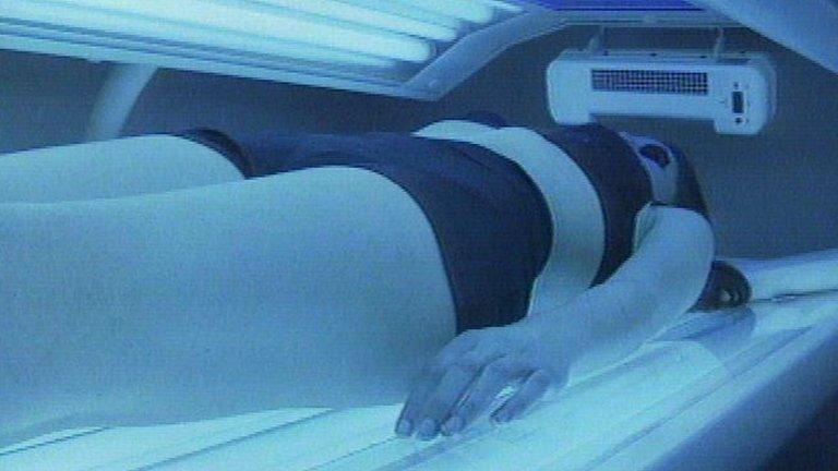 woman on sunbed