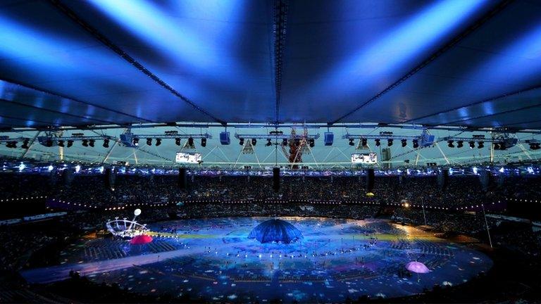 A general view during the Opening Ceremony of the London 2012 Paralympics at the Olympic Stadium