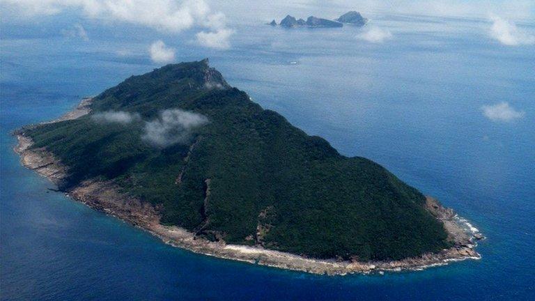 Disputed islands known as Senkaku in Japan and Diaoyu in China