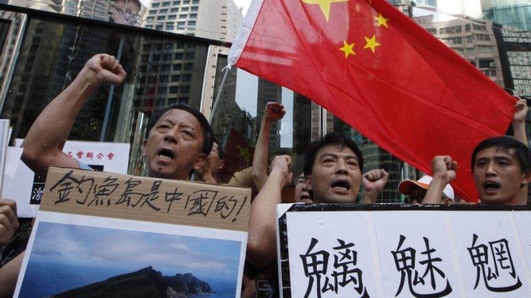 Protest in Hong Kong against Japan's claim to disputed islands