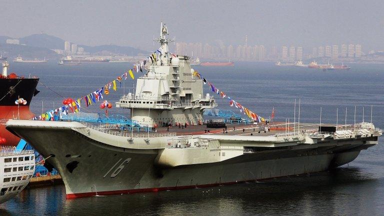 China's first aircraft carrier, the Liaoning, 24 September