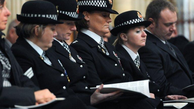 Police officers at memorial service in York