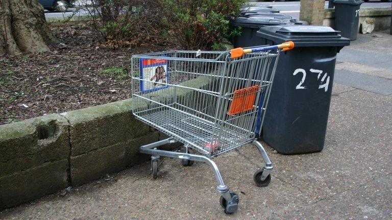 Abandoned supermarket trolley