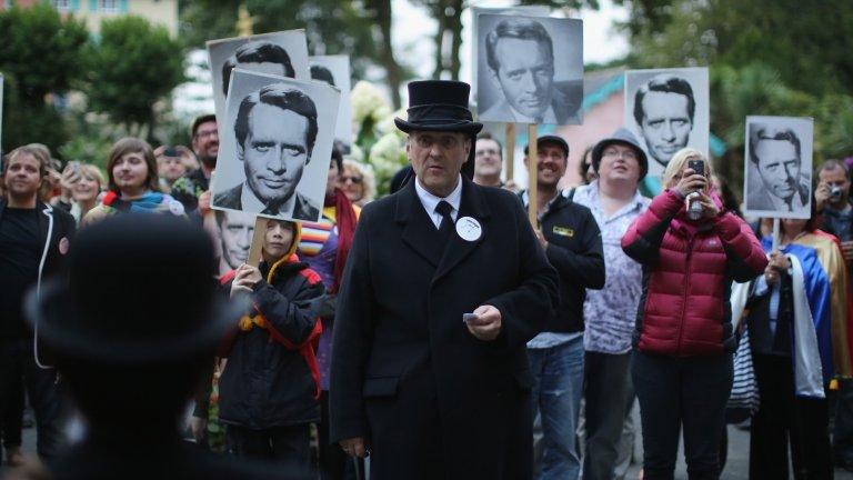 Fans of the The Prisoner re-enact scenes from the show during the Number Six Festival