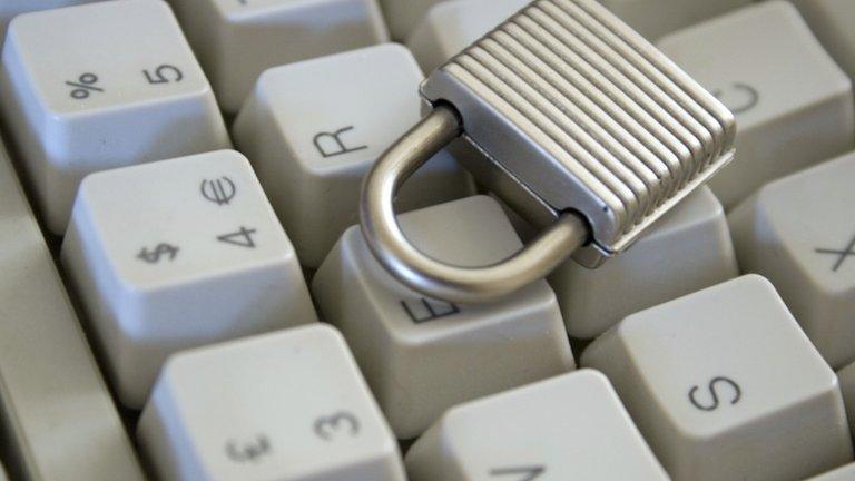 Padlock on keyboard