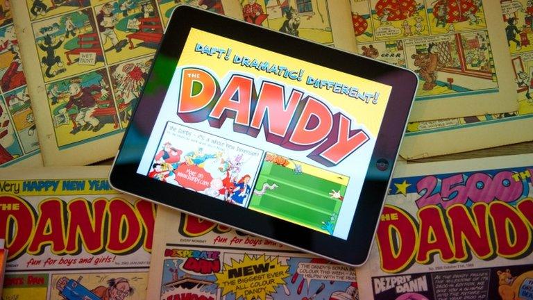 Print and tablet edition of The Dandy