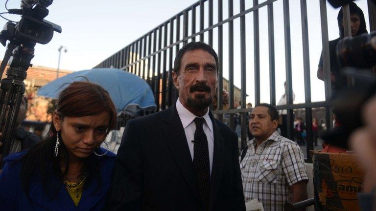 McAfee outside Guatemala's Supreme Court