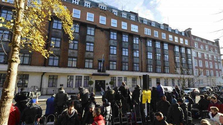 Press outside Prince Edward VII hospital in central London