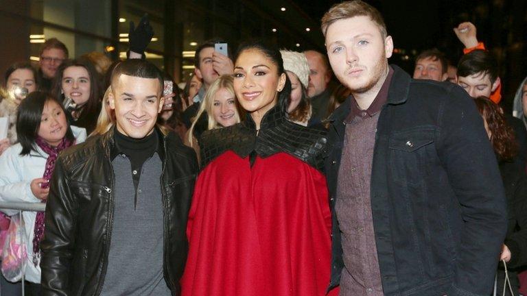 Jahmene Douglas, Nicole Scherzinger and James Arthur