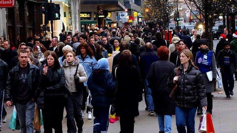 People on a busy street