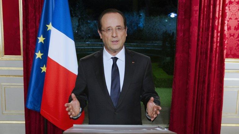 France's President Francois Hollande gives his New Year 2013 address