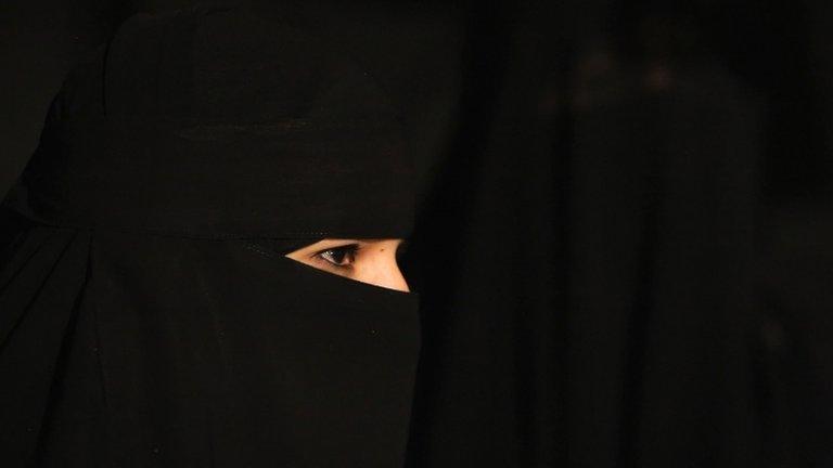 A woman at a trade fair in Riyadh, Saudi Arabia (2008)