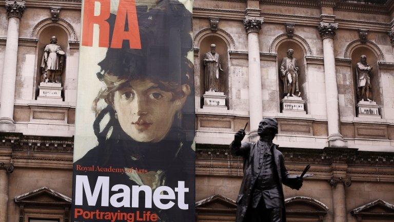 A view of the Royal Academy of Arts in central London