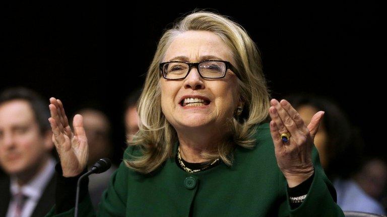 Secretary of State Hillary testifies on Capitol Hill in Washington 23 January 2013