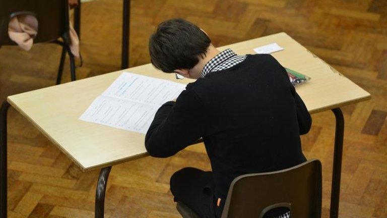 Boy sitting an exam