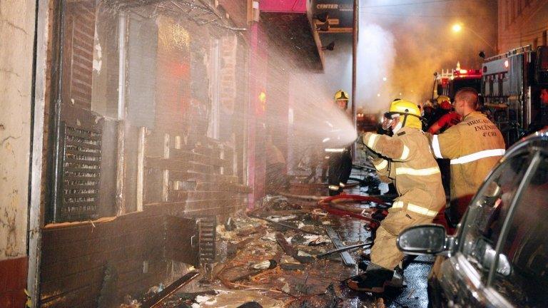 Firefighters at Brazil nightclub fire