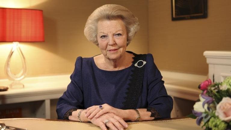 Queen Beatrix poses before recording her abdication speech