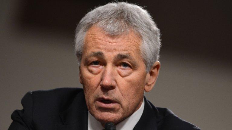 Former US Senator Chuck Hagel testifies during his confirmation hearing before the Senate Armed Services Committee on Capitol Hill in Washington, DC, 31 January 2013